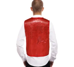 Gilet rosso con paillettes per adulto