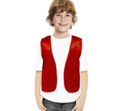 Gilet rosso con paillettes per bambini