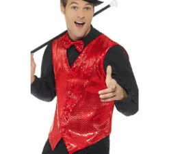 Gilet rosso con paillettes per uomo