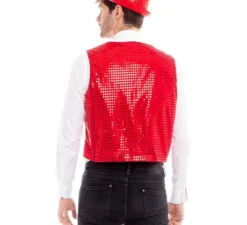 Gilet rosso con paillettes per uomo