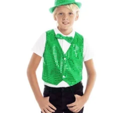 Gilet verde con paillettes per bambini