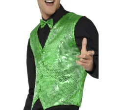 Gilet verde con paillettes per uomo