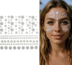 Gioielli adesivi per il viso con perle