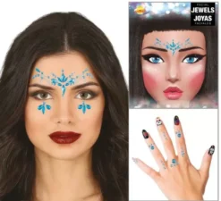 Gioielli blu per il viso e le unghie Diamanti eleganti