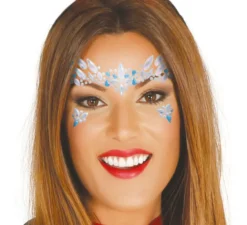 Gioielli facciali adesivi blu e bianchi