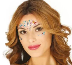Gioielli facciali adesivi multicolor