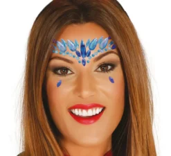 Gioielli facciali blu adesivi