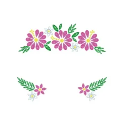 Gioielli per il viso Fiori rosa e verdi