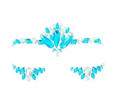 Gioielli per il viso gocce blu mare e argento