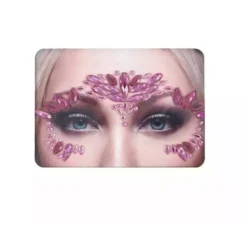 Gioielli per il viso, gocce rosa scintillanti