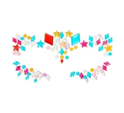 Gioielli per il viso, rombi e stelle multicolori