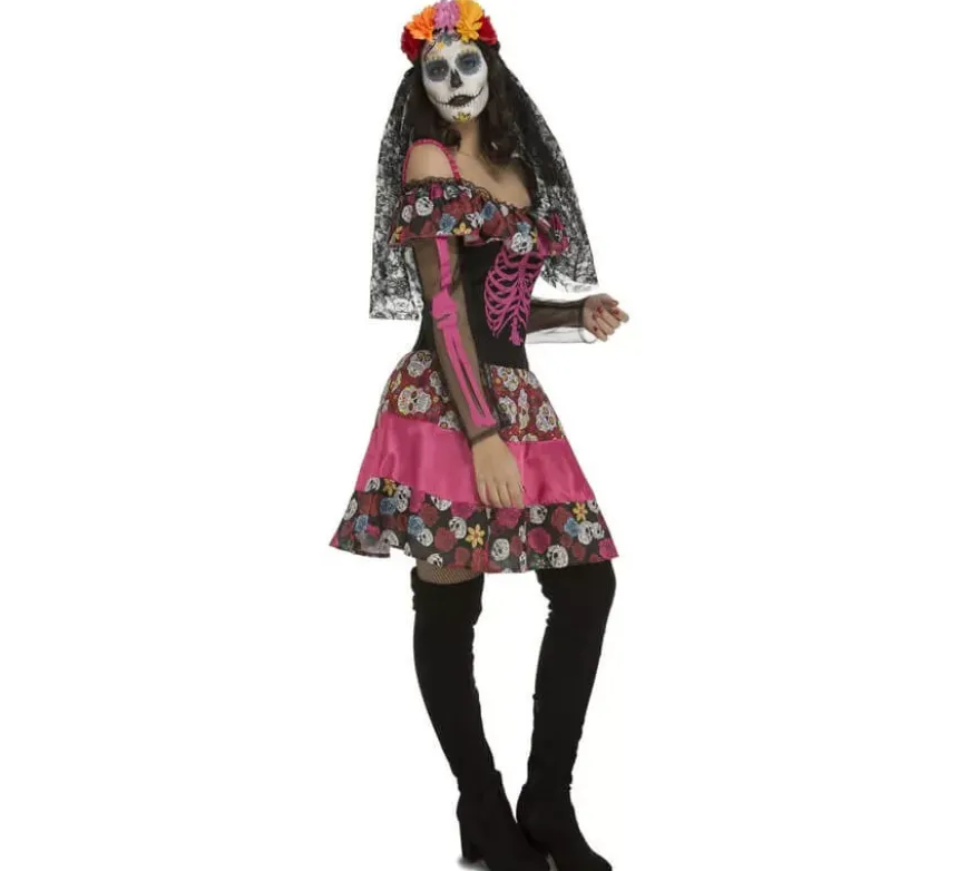 Giorno rosa del costume morto per una donna