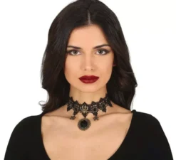 Girocollo con Pietra Nera e Ragni