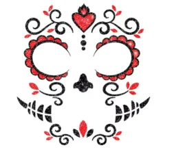 Glitter viso Catrina rossa 20x20 cm