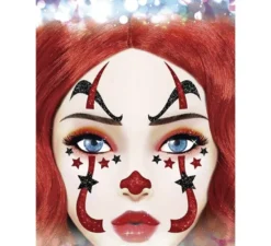 Glitter viso clown 20x20 cm