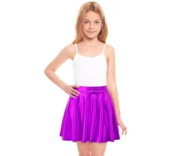 Gonna da aviatore viola metallizzato per ragazza
