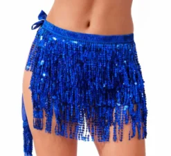 Gonna da donna con paillettes e frange in vari colori