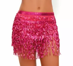 Gonna da donna con paillettes e frange in vari colori
