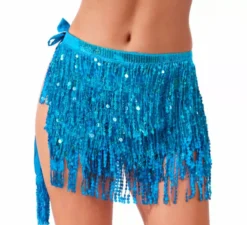 Gonna da donna con paillettes e frange in vari colori