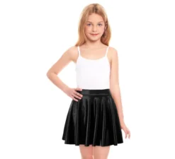 Gonna da volo nera metallizzata per ragazza