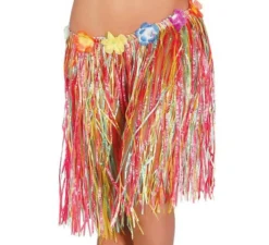 Gonna hawaiana con fiori in vari colori 50 cm