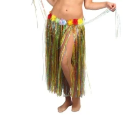Gonna hawaiana con fiori in vari colori 75 cm