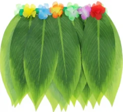 Gonna hawaiana con foglie e fiori