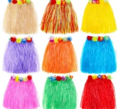 Gonna hawaiana da donna di 40 cm in vari colori