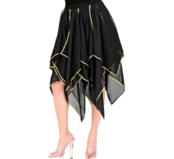 Gonna in chiffon con punte in vari colori per donna