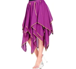 Gonna in chiffon con punte in vari colori per donna