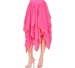 Gonna in chiffon con punte in vari colori per donna