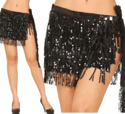Gonna in vita con paillettes taglia universale in vari colori per donna