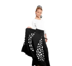 Gonna Sevillana di Quillas nera a pois bianchi per bambine