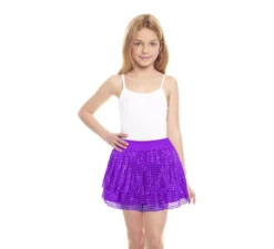 Gonna viola con paillettes per bambini