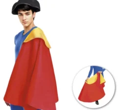 Grande mantello da torero rosso e oro misura 150x70 cm