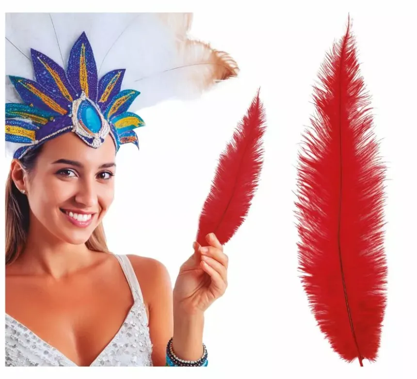 Grande piuma di struzzo in vari colori 40 cm