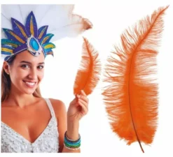Grande piuma di struzzo in vari colori 40 cm