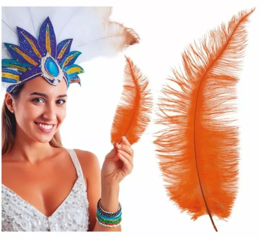 Grande piuma di struzzo in vari colori 40 cm