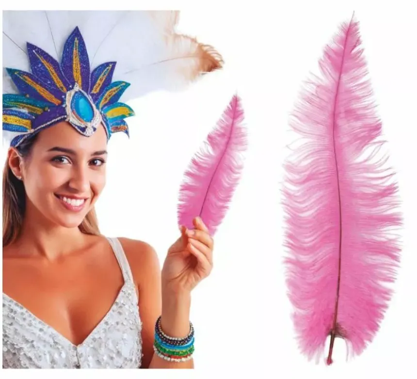 Grande piuma di struzzo in vari colori 40 cm