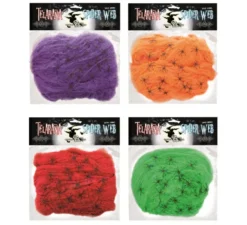 500 gr di ragnatela con 20 ragni colorati assortiti