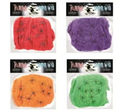 200 gr di ragnatela con 10 ragni colorati assortiti