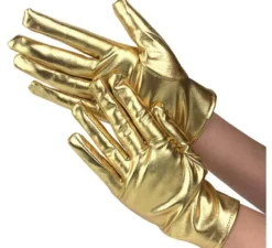 Guanti corti per adulti in vari colori metallizzati