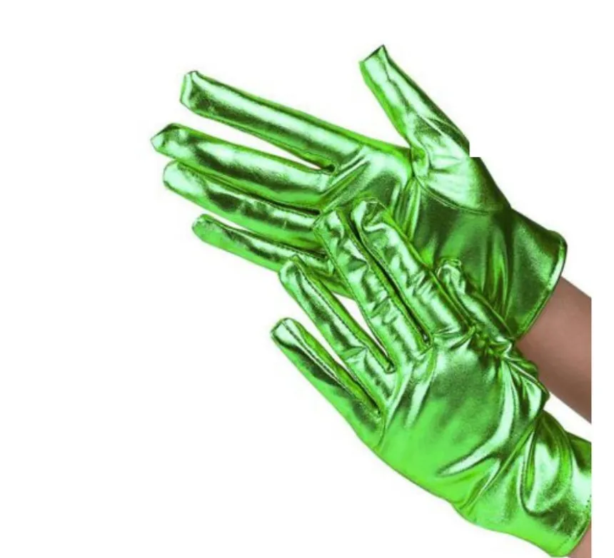 Guanti corti per adulti in vari colori metallizzati