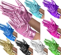 Guanti corti per adulti in vari colori metallizzati