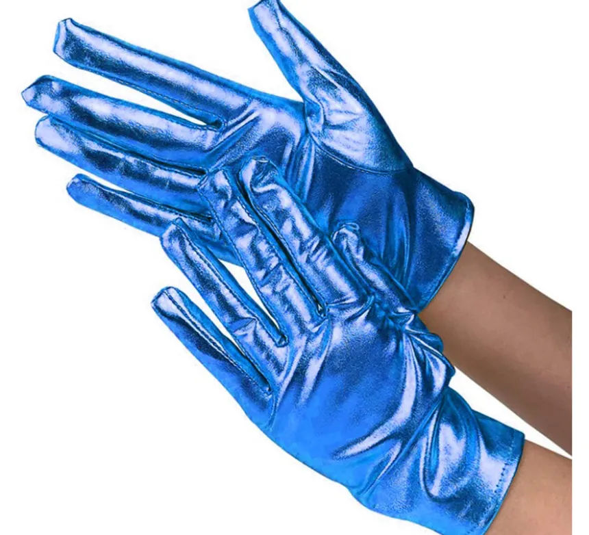 Guanti corti per adulti in vari colori metallizzati