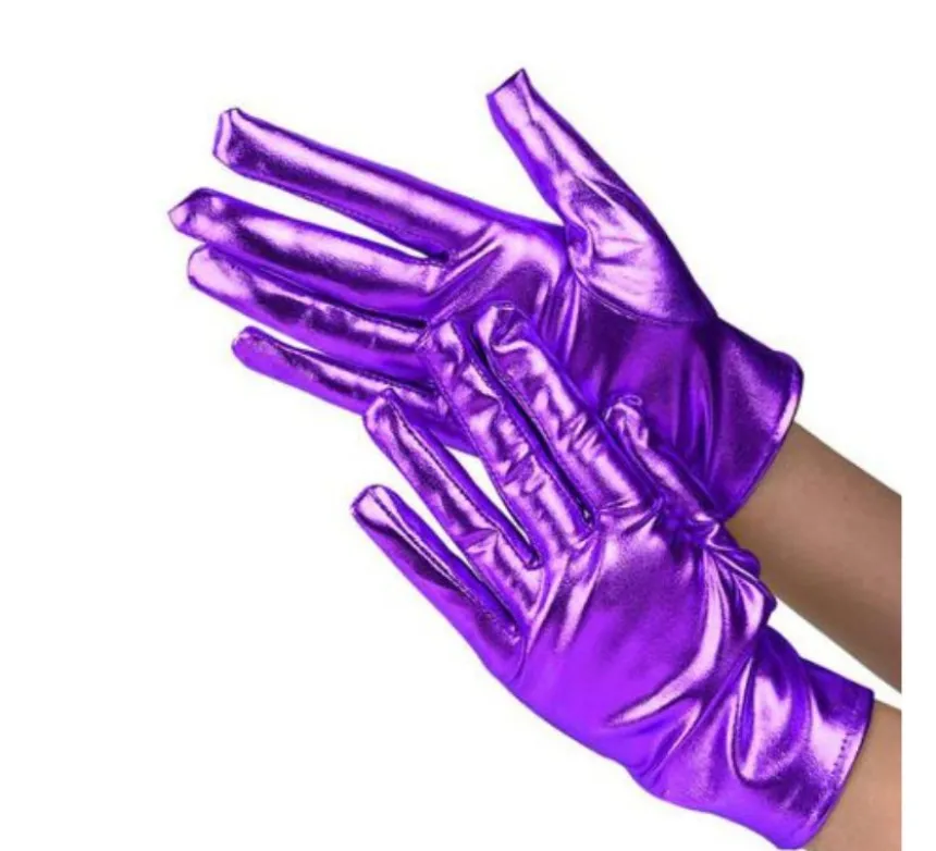 Guanti corti per adulti in vari colori metallizzati