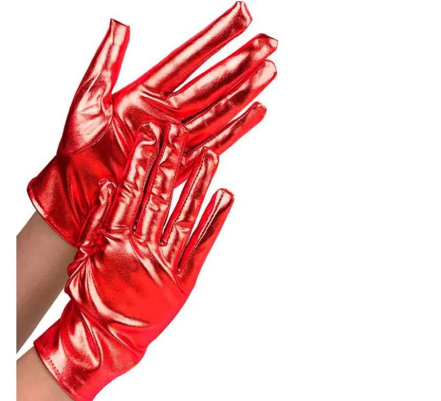 Guanti corti per adulti in vari colori metallizzati