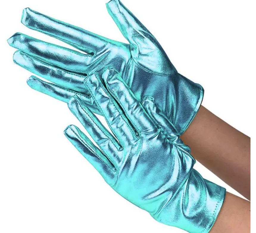 Guanti corti per adulti in vari colori metallizzati