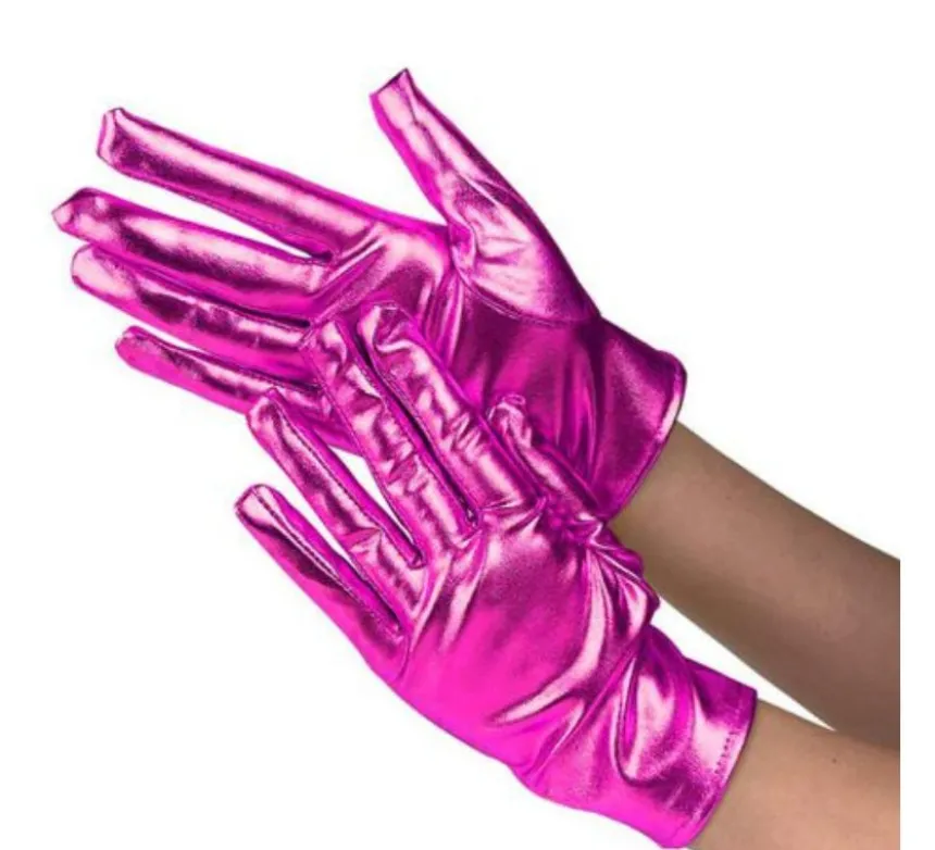 Guanti corti per adulti in vari colori metallizzati