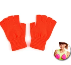 Guanti corti senza dita fluo in vari colori per adulto